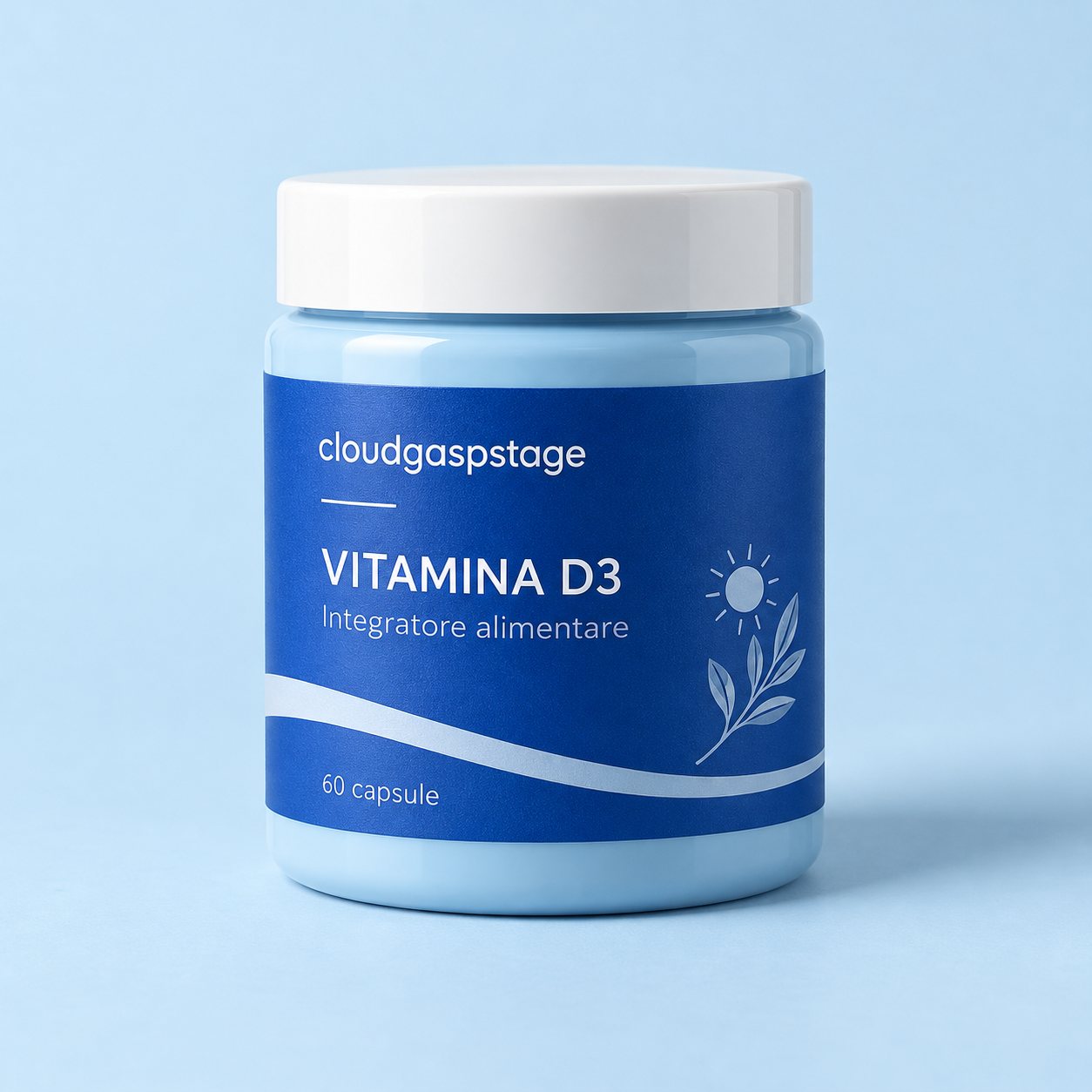 Barattolo di Vitamina D3, integratore alimentare, 60 capsule